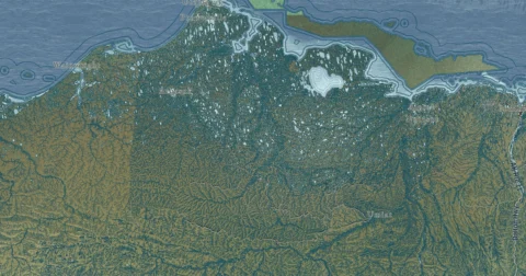 Detail of the map of North Slope, Alaska