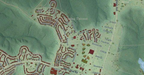 Detail of the map of Fort Rucker, Alabama