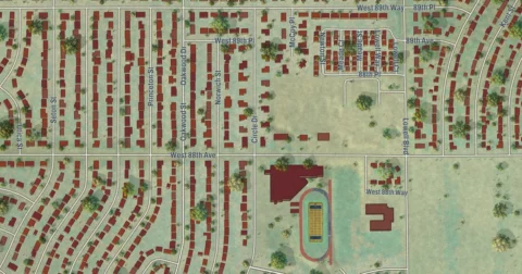 Detail of the map of Shaw Heights, Colorado