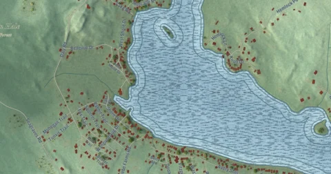 Detail of the map of Coventry Lake, Connecticut