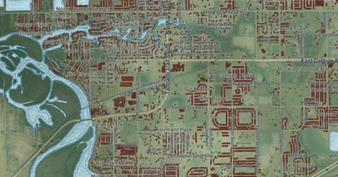Detail of the map of Ruskin, Florida