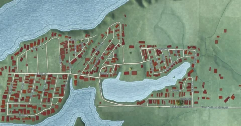 Detail of the map of Van Bibber Lake, Indiana