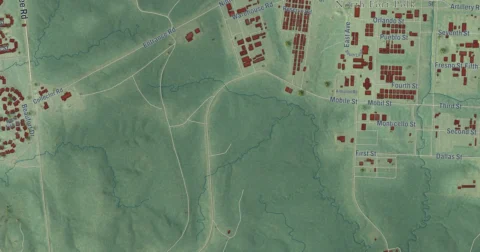 Detail of the map of Fort Polk North, Louisiana