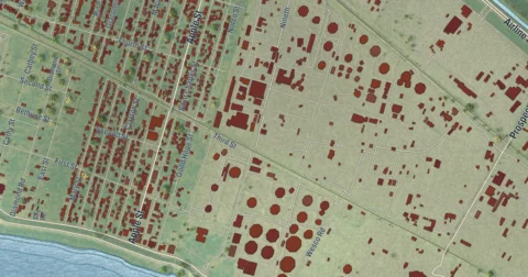 Detail of the map of Norco, Louisiana