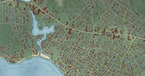 Detail of the map of West Yarmouth, Massachusetts
