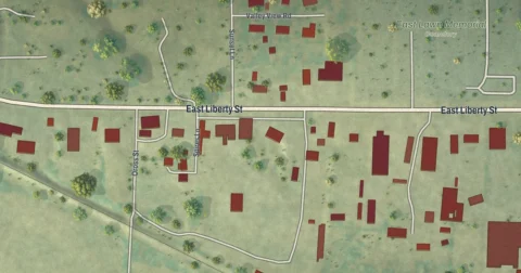 Detail of the map of Vandiver, Missouri