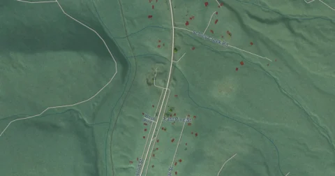Detail of the map of Evaro, Montana
