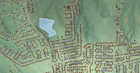Detail of the map of Barbecue, North Carolina