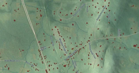Detail of the map of Rougemont, North Carolina