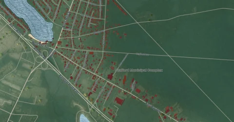Detail of the map of Manahawkin, New Jersey