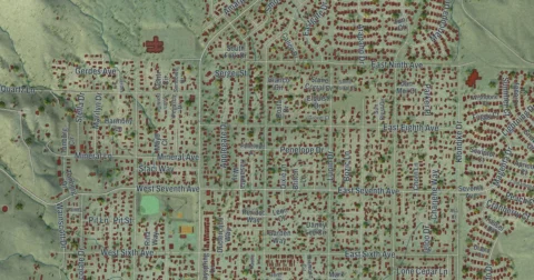 Detail of the map of Sun Valley, Nevada