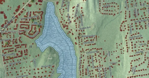 Detail of the map of Lake Mohegan, New York