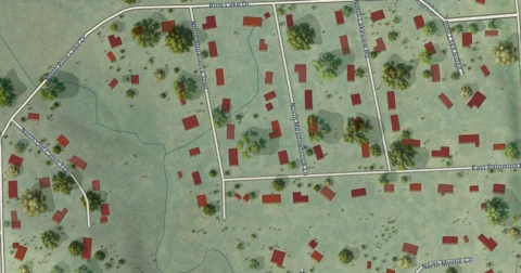 Detail of the map of Pine Lakes Addition, South Dakota