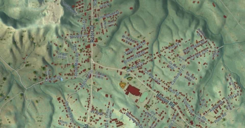 Detail of the map of Shady Spring, West Virginia