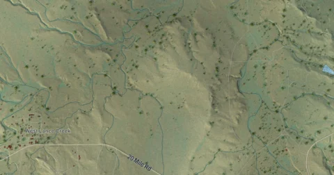 Detail of the map of Lance Creek, Wyoming