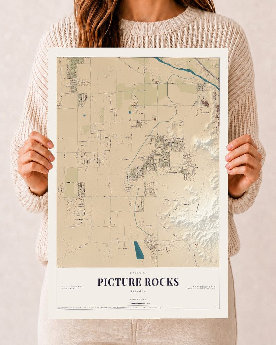 Picture Rocks, Arizona map print, 12 x 18 in, print only