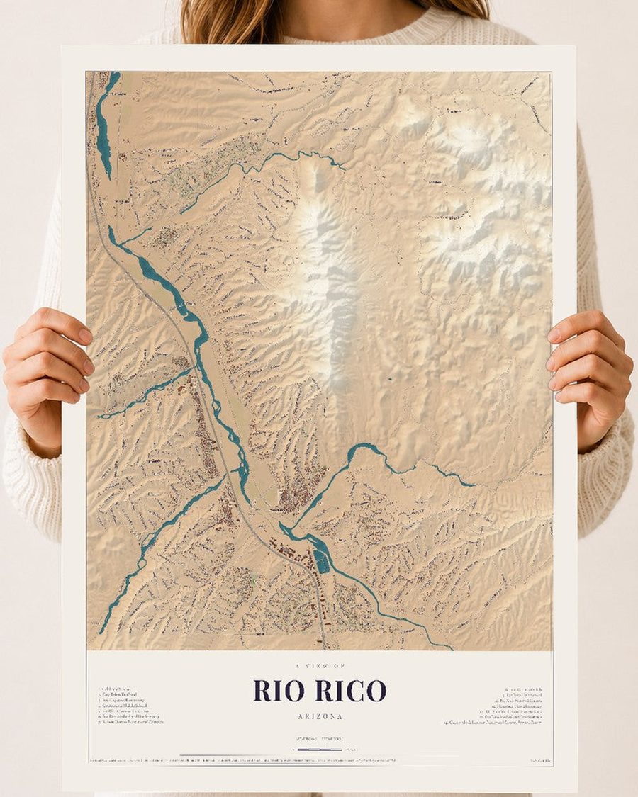 Rio Rico, Arizona map print, 18 x 24 in, print only