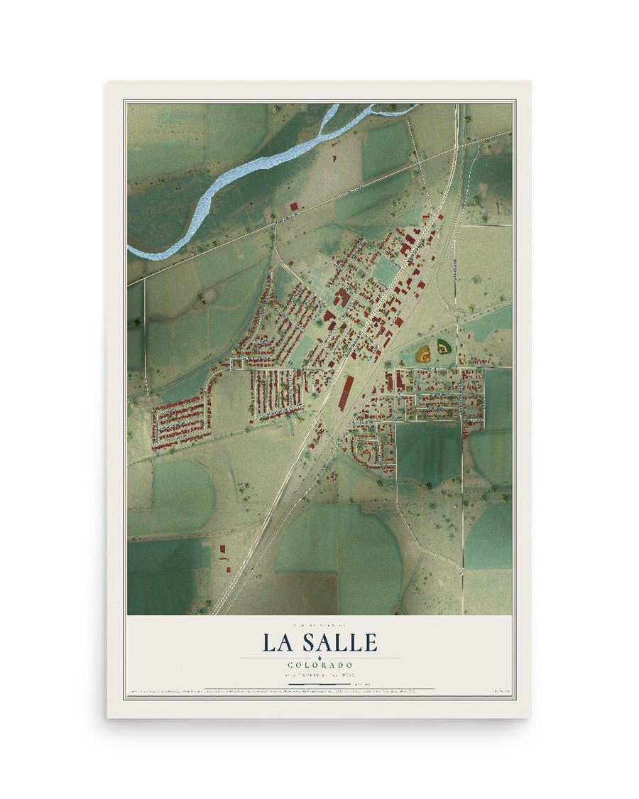 La Salle, Colorado map print, 12 x 18 in, print only