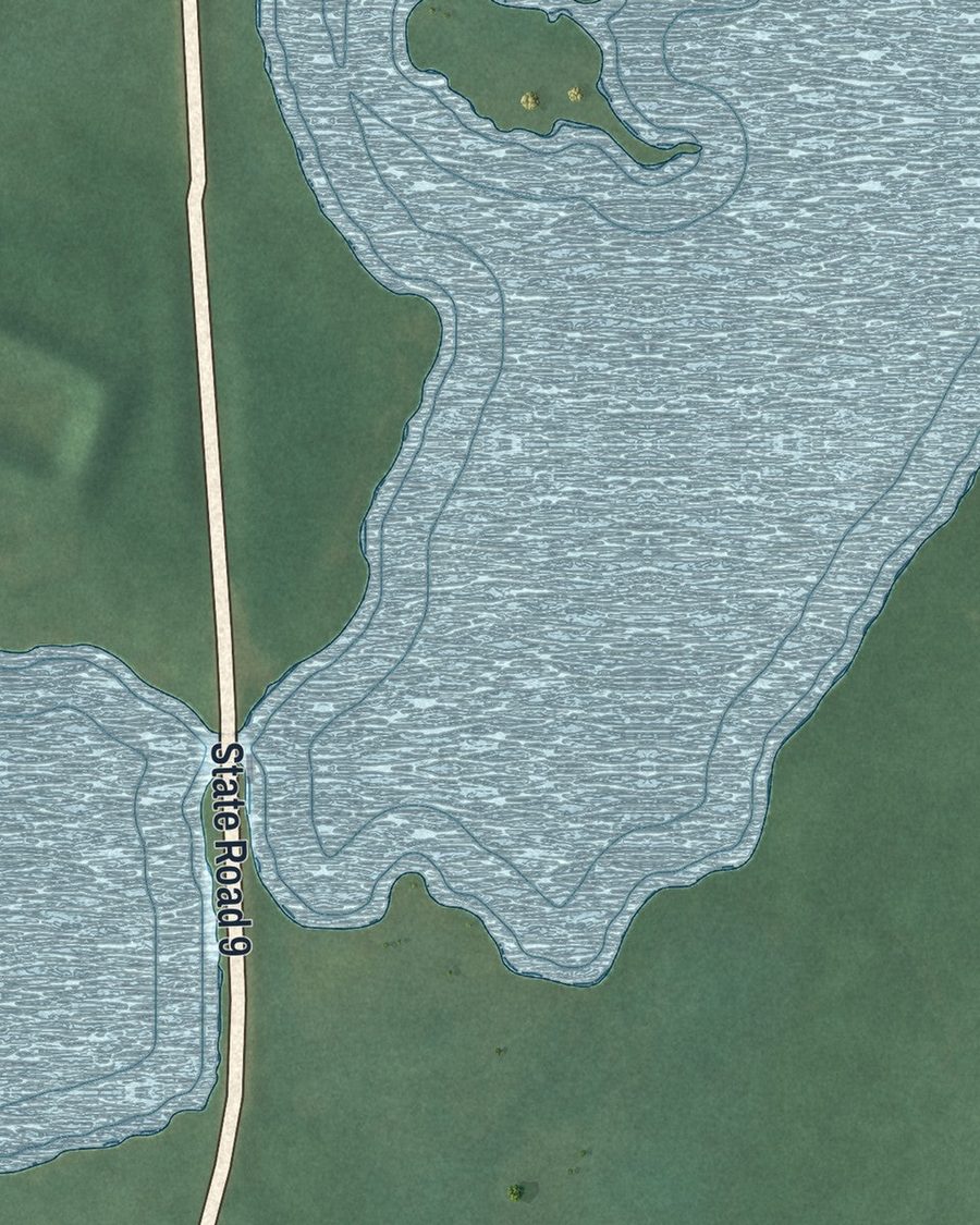 Close-up of Port Penn streets on the map