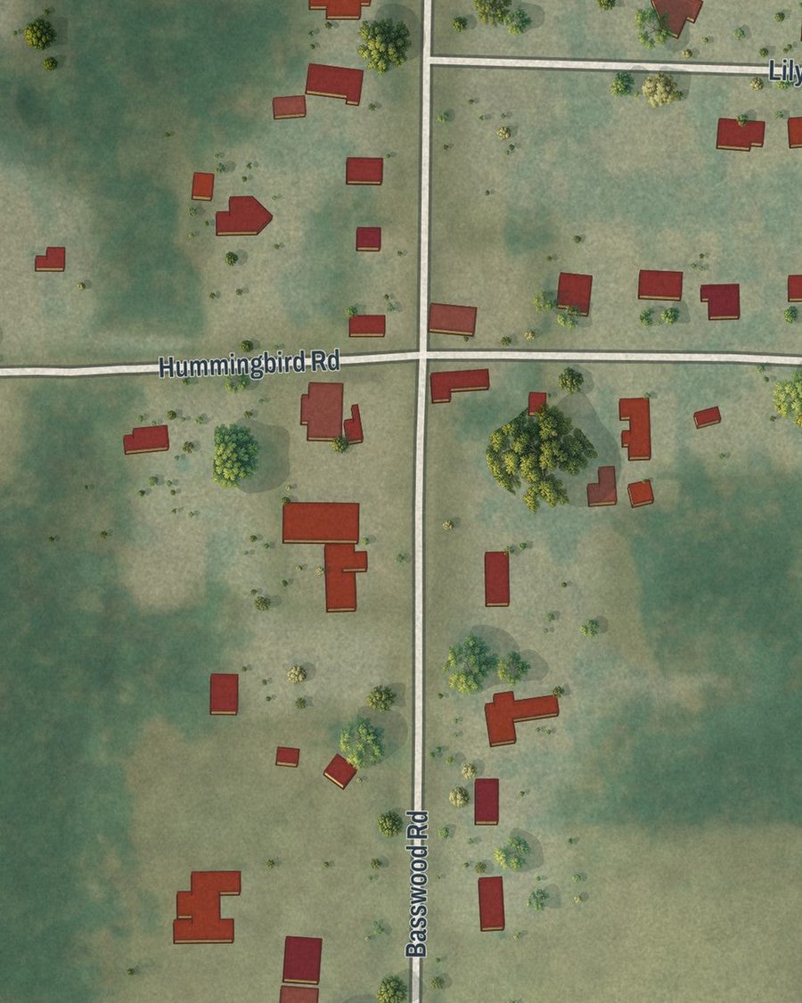 Close-up of Bascom streets on the map