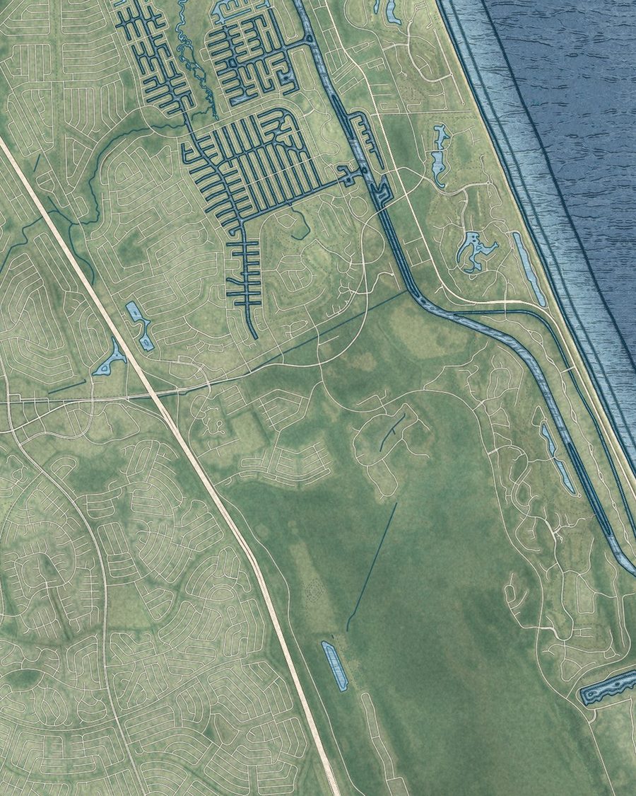 Close-up of Bunnell streets on the map