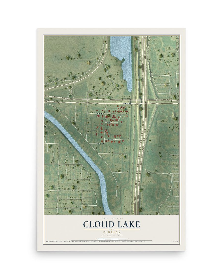 Cloud Lake, Florida map print, 12 x 18 in, print only