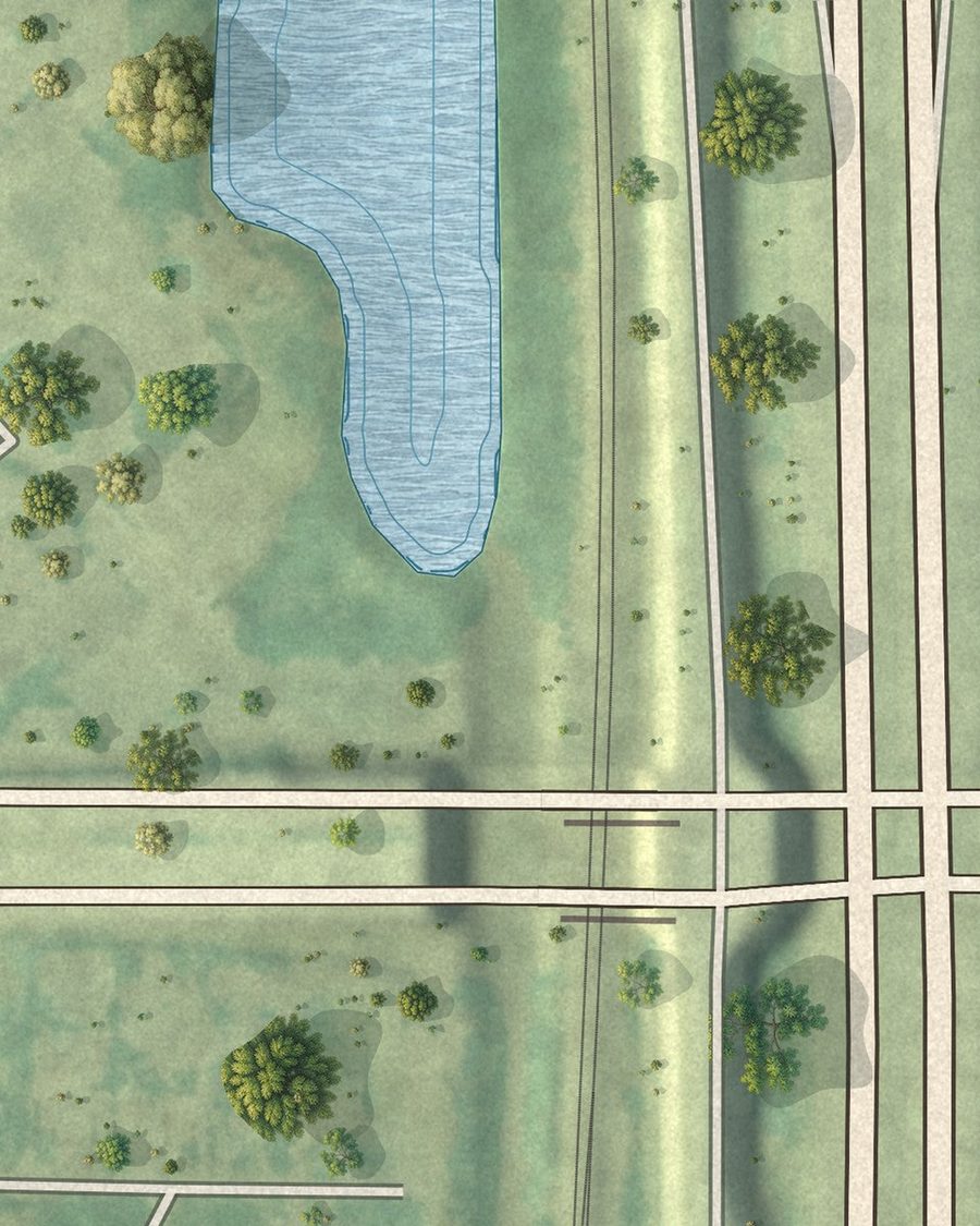 Close-up of Glen Ridge streets on the map
