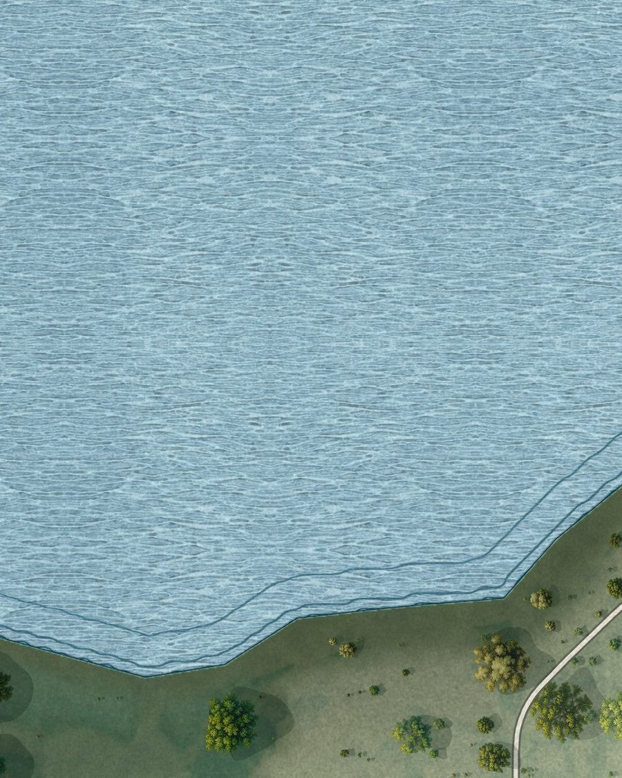 Close-up of Highland Park streets on the map
