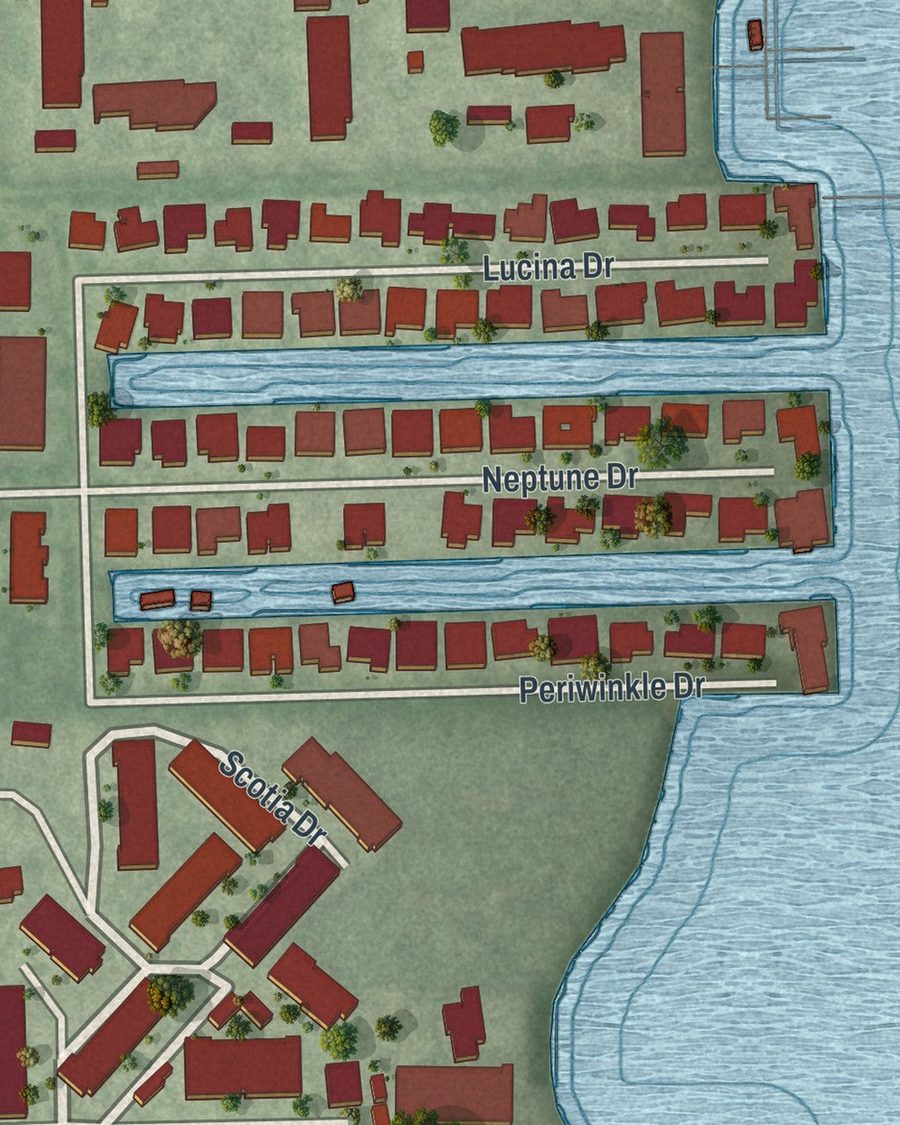 Close-up of Hypoluxo streets on the map