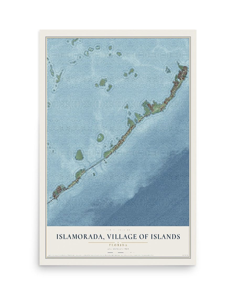 Islamorada, Village of Islands, Florida map print, 12 x 18 in, print only