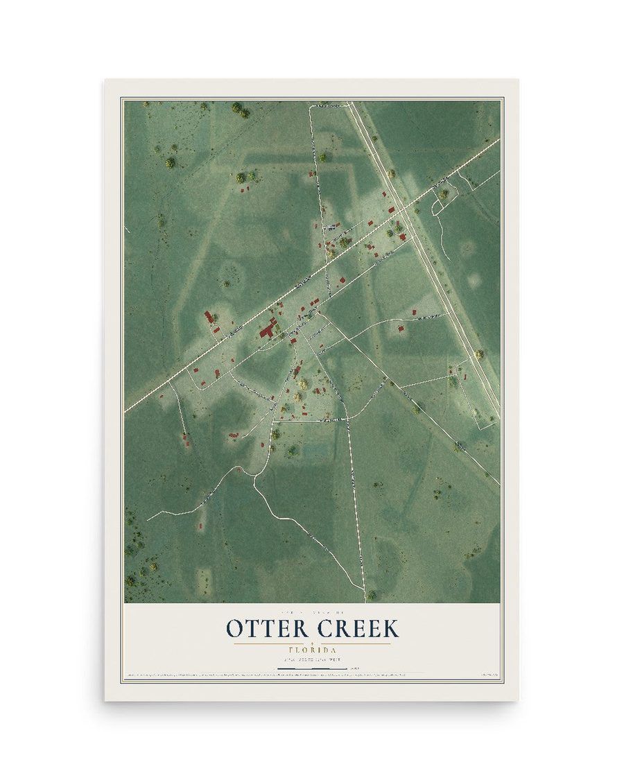Otter Creek, Florida map print, 12 x 18 in, print only