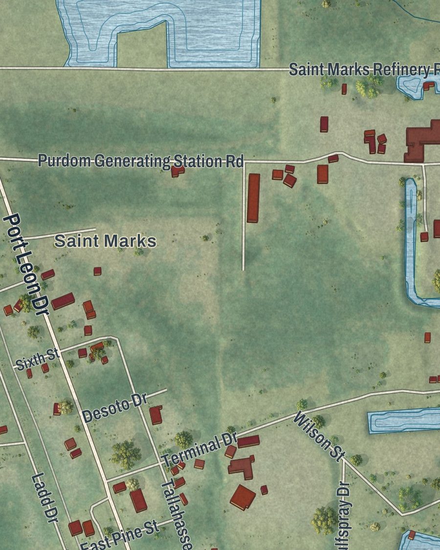 Close-up of St. Marks streets on the map