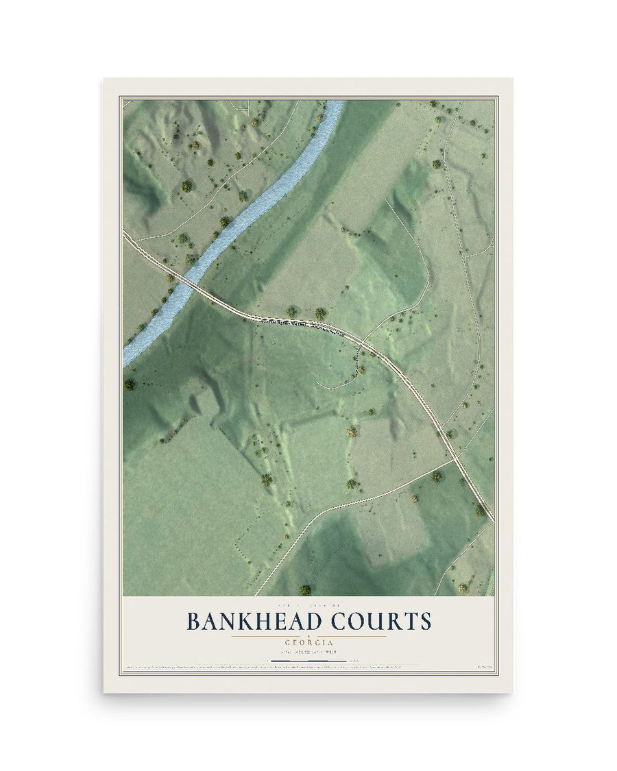Bankhead Courts, Georgia map print, 12 x 18 in, print only