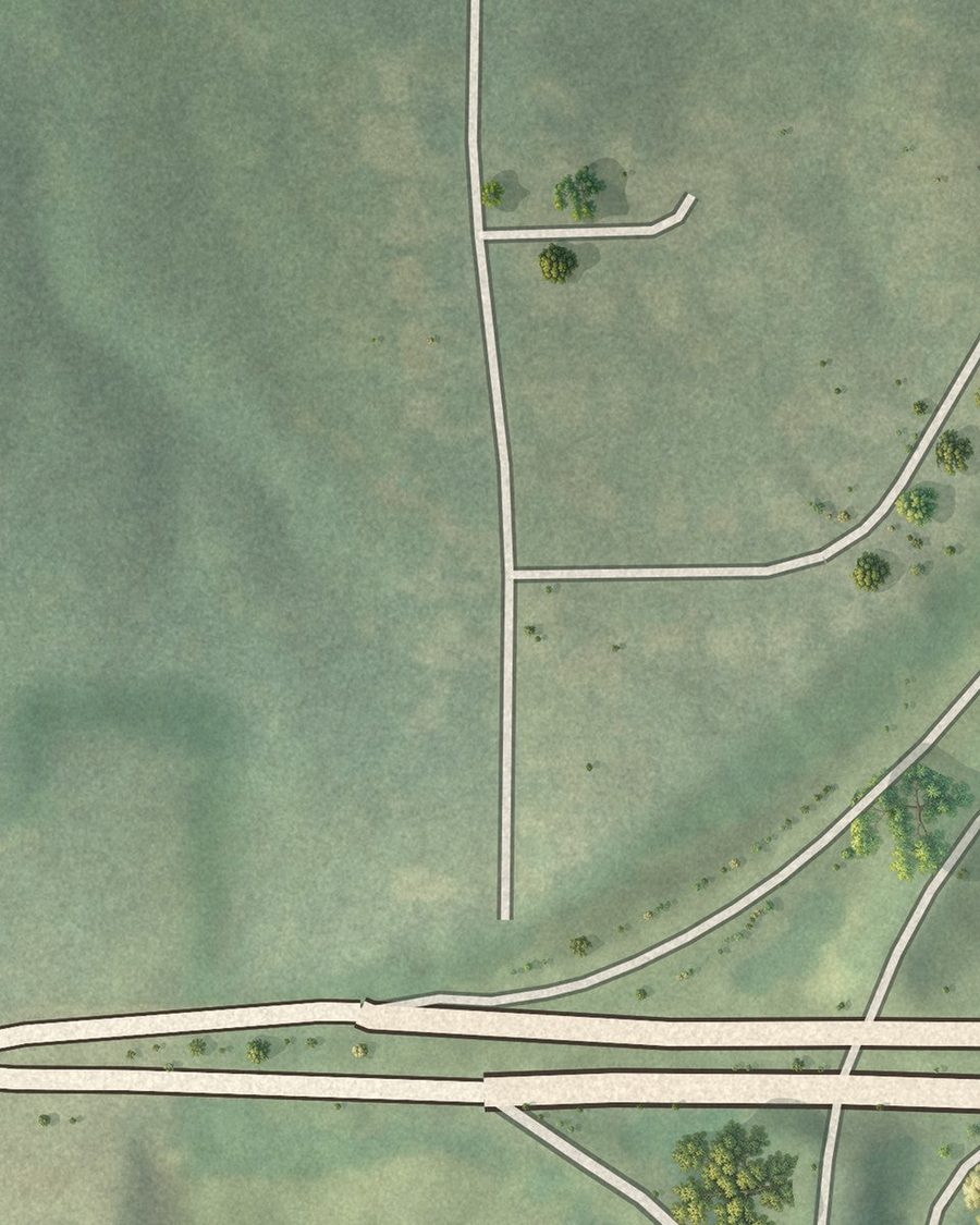 Close-up of Ben Hill Acres streets on the map