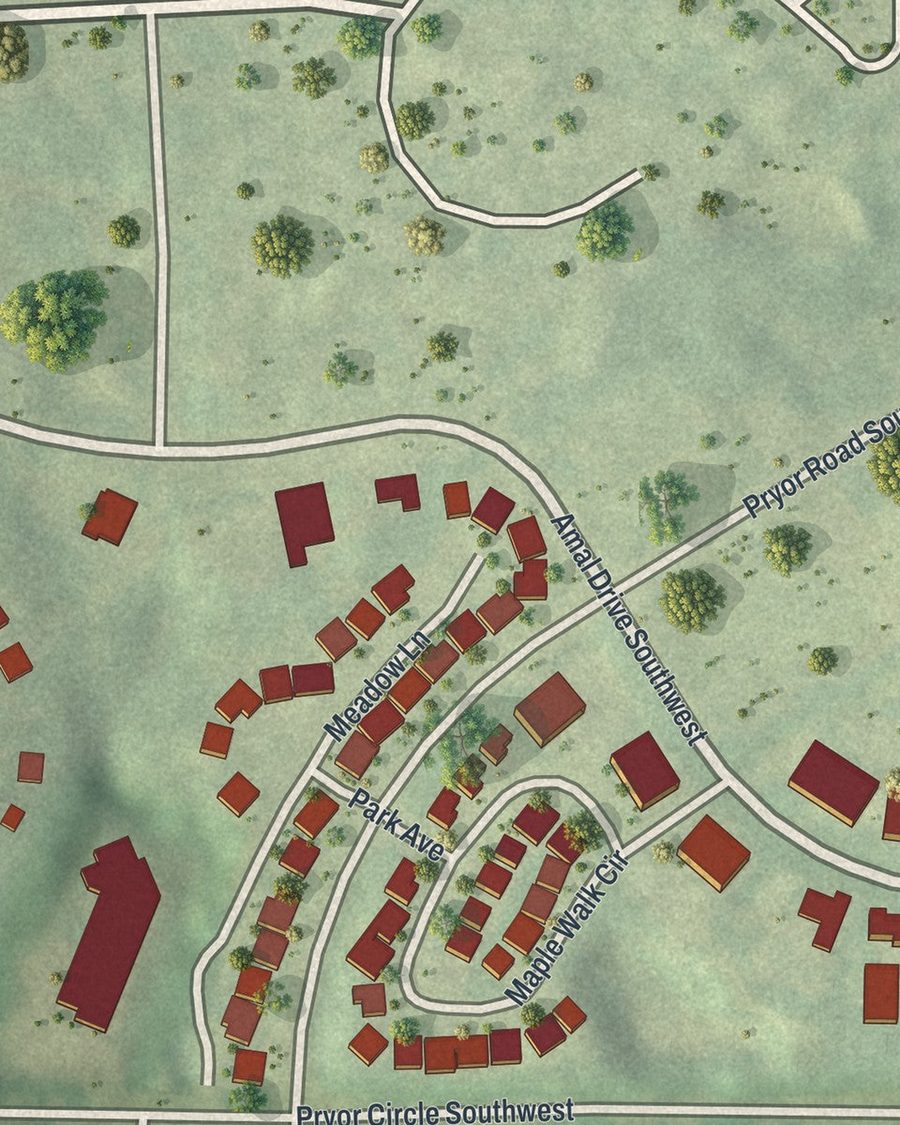 Close-up of Betmar LaVilla streets on the map