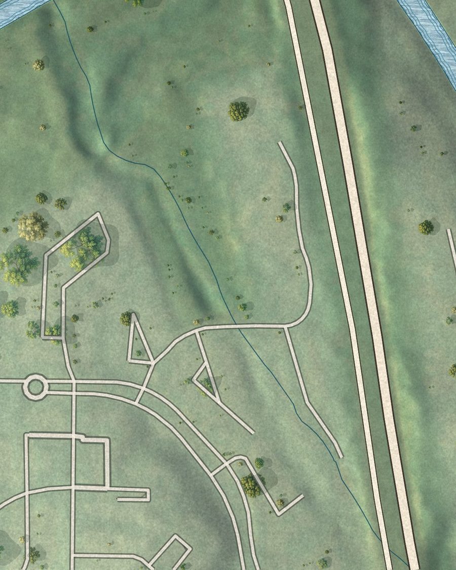 Close-up of Brandon streets on the map