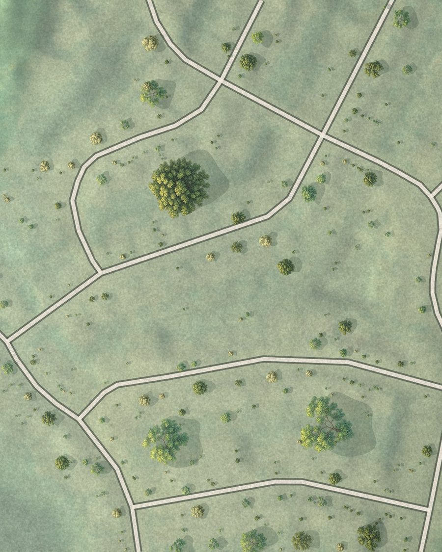 Close-up of Brentwood streets on the map