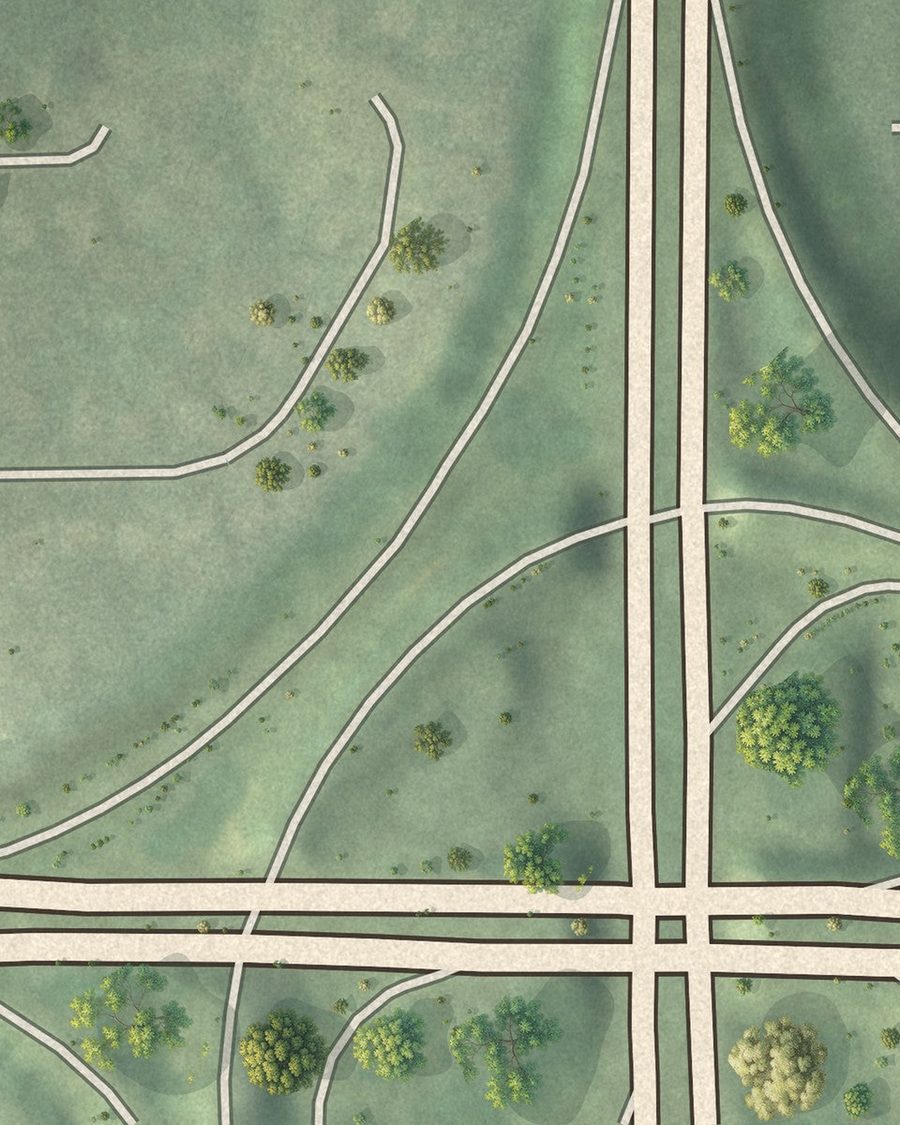 Close-up of Briar Glen streets on the map