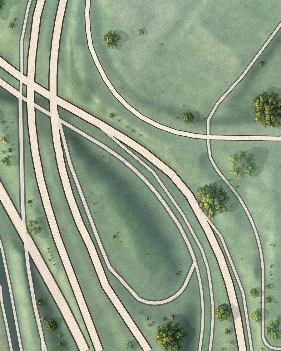 Close-up of Brookwood streets on the map