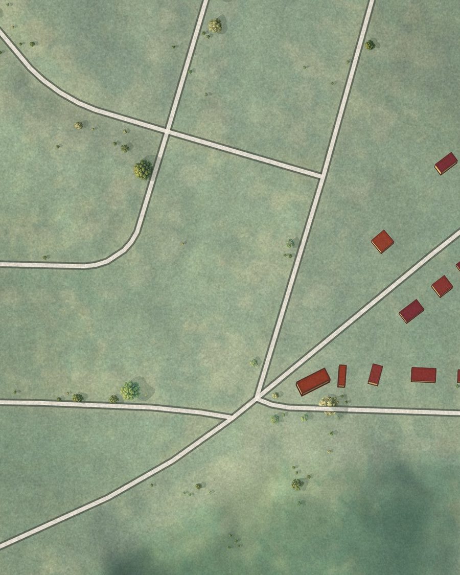 Close-up of Butner-Tell streets on the map