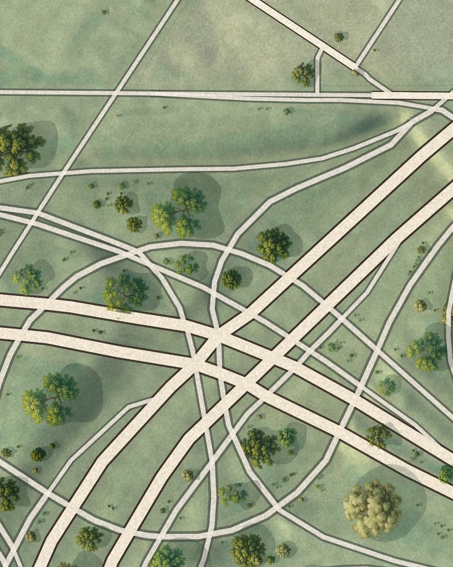 Close-up of Capitol Gateway streets on the map