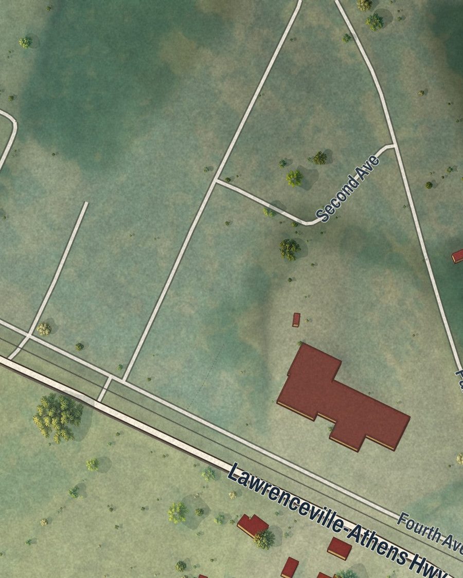 Close-up of Carl streets on the map