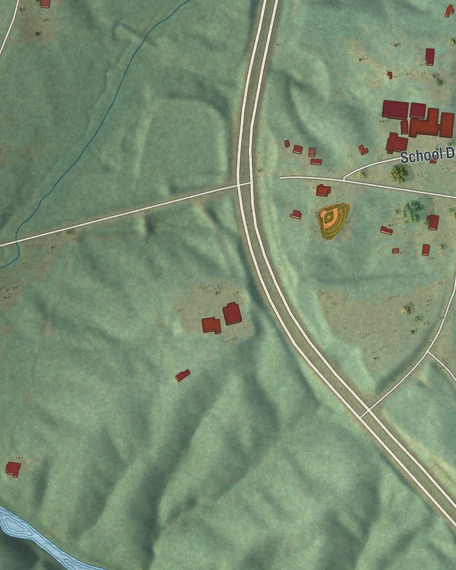 Close-up of Centralhatchee streets on the map