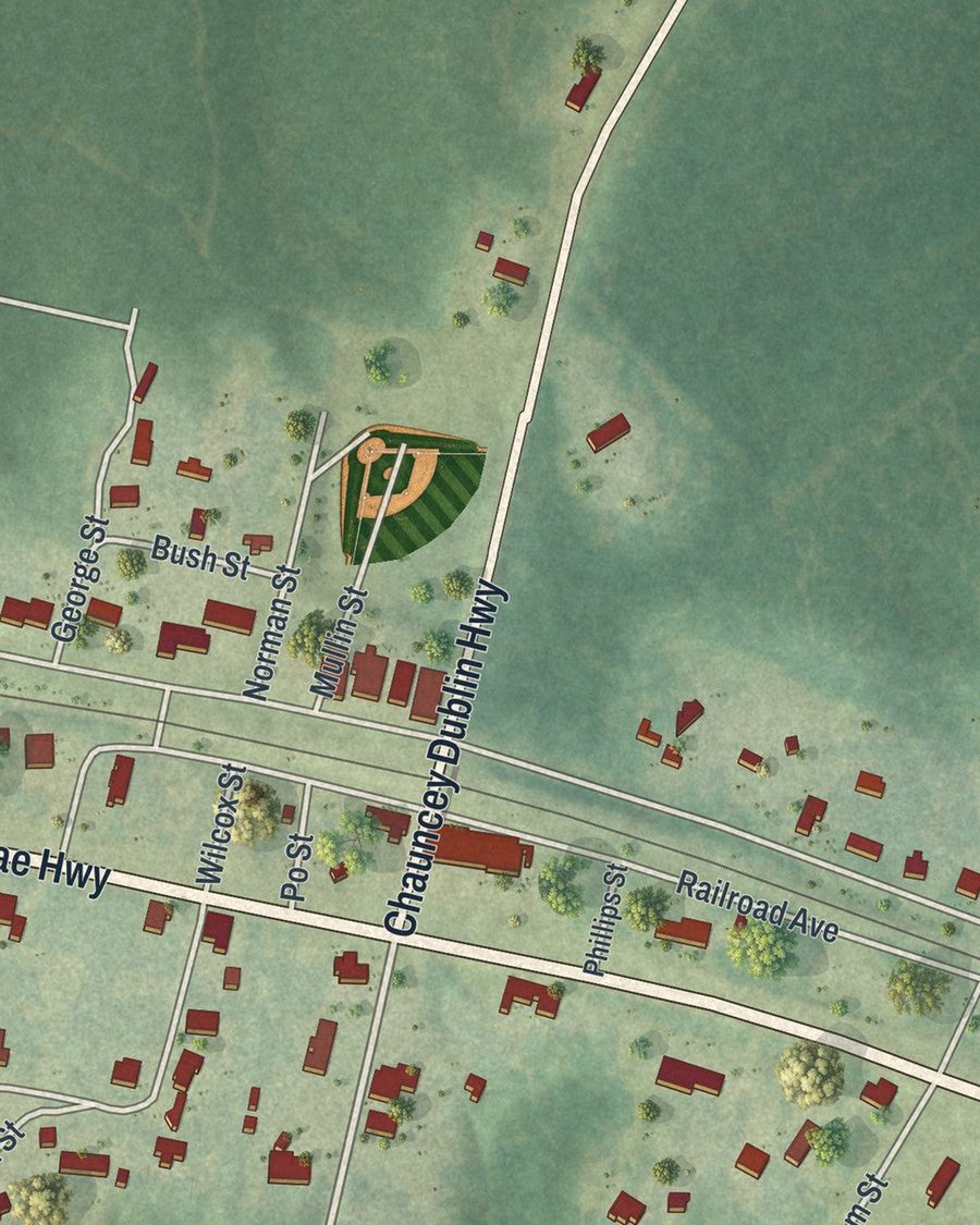 Close-up of Chauncey streets on the map