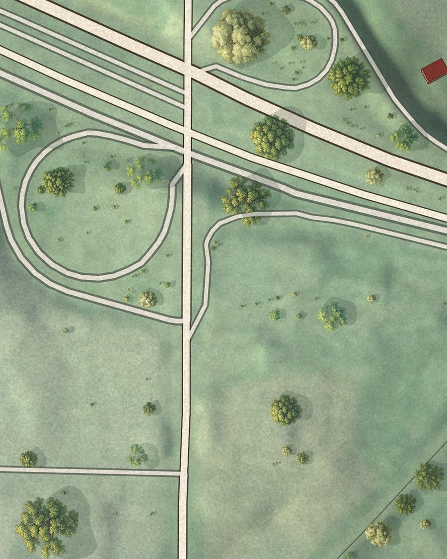 Close-up of Collier Hills streets on the map