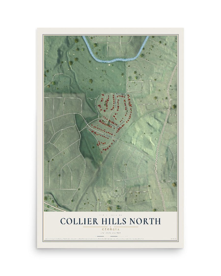 Collier Hills North, Georgia map print, 12 x 18 in, print only
