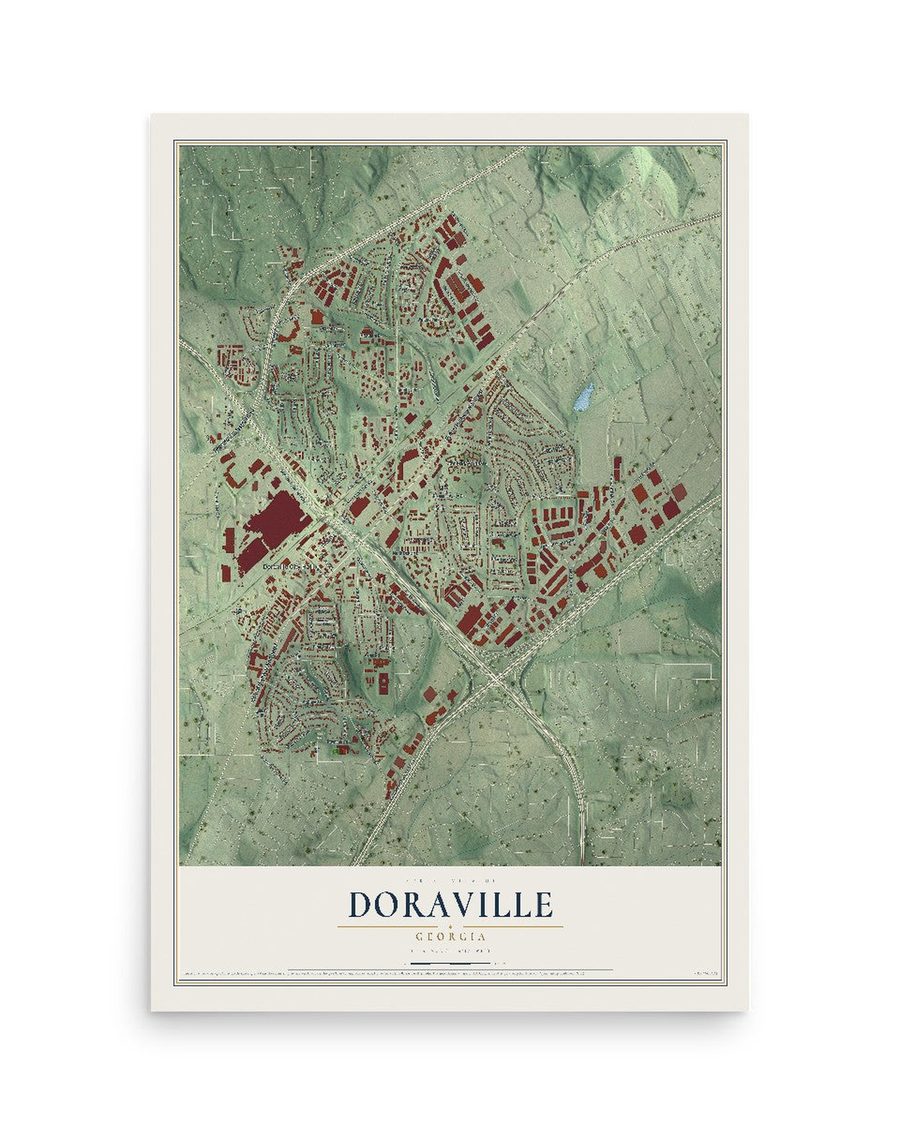Doraville, Georgia map print, 12 x 18 in, print only