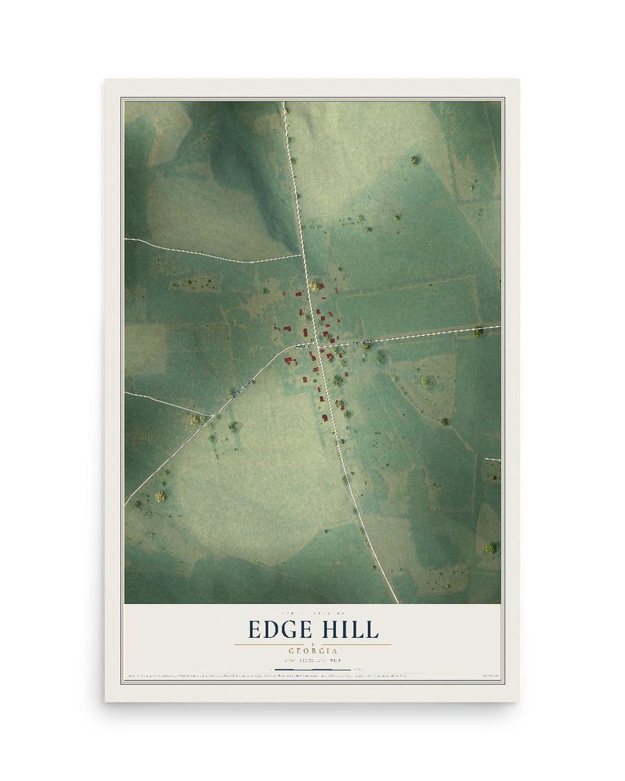 Edge Hill, Georgia map print, 12 x 18 in, print only