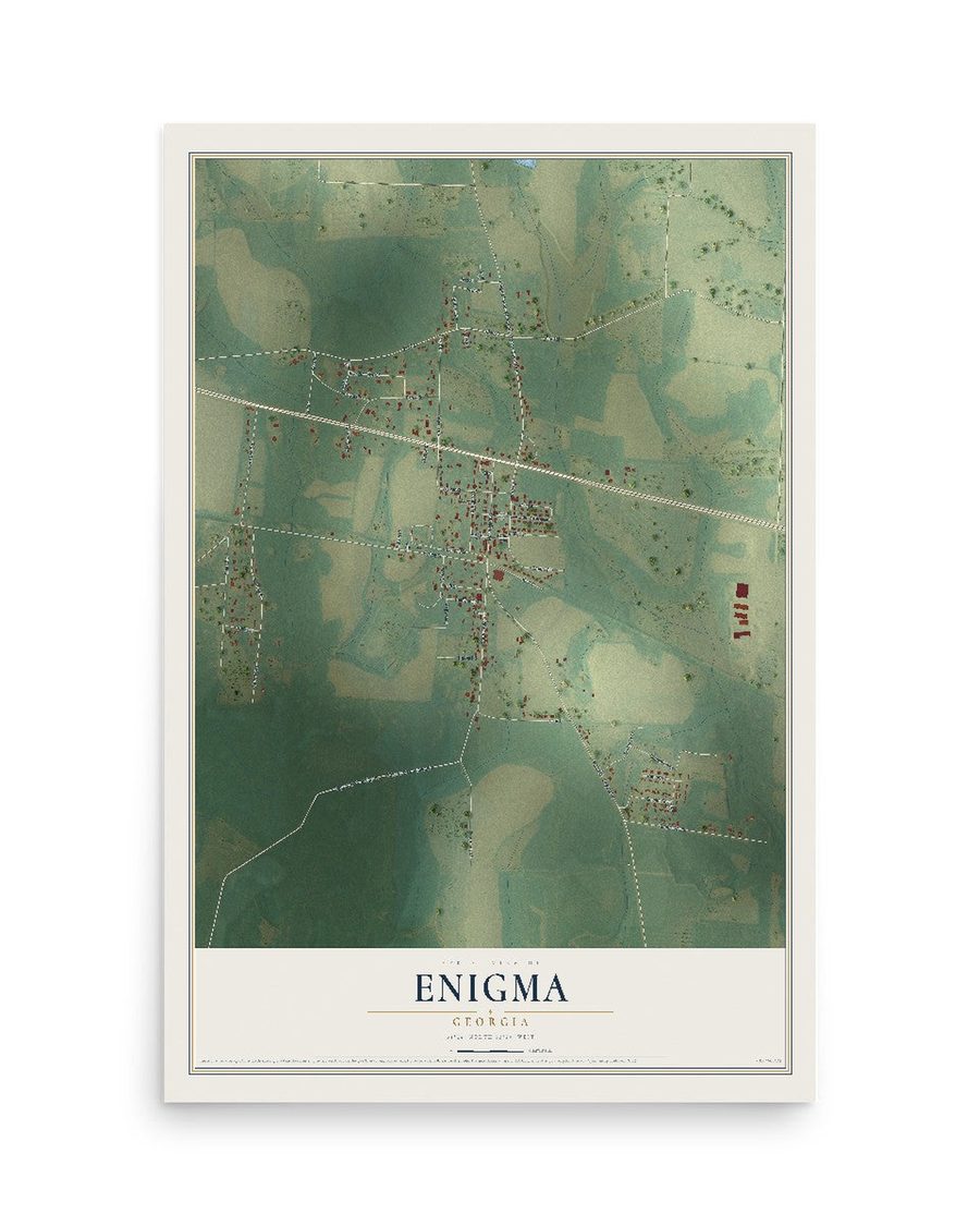 Enigma, Georgia map print, 12 x 18 in, print only