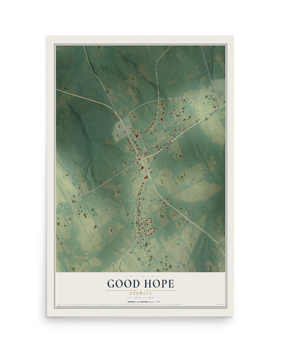Good Hope, Georgia map print, 12 x 18 in, print only